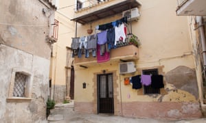 The narrow alleys of Crotone, Italy.