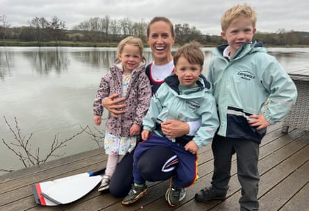 Helen Glover pictured with her two sons, Logan (right) and Kit, and daughter, Willow (left).