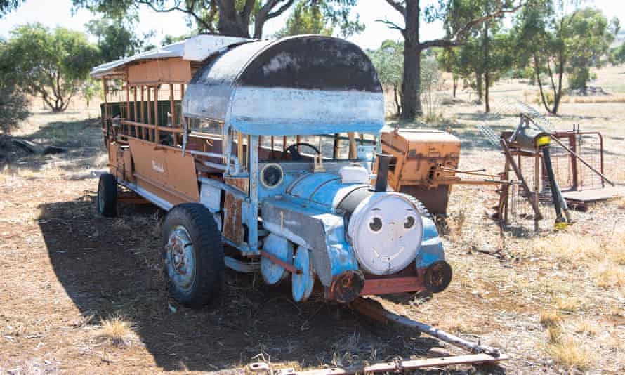 Michael Ryan built this Thomas the tank engine trailer for his grandchildren and used to hitch it to his ute and take them for rides on at the family farm at Dookie, north east Victoria