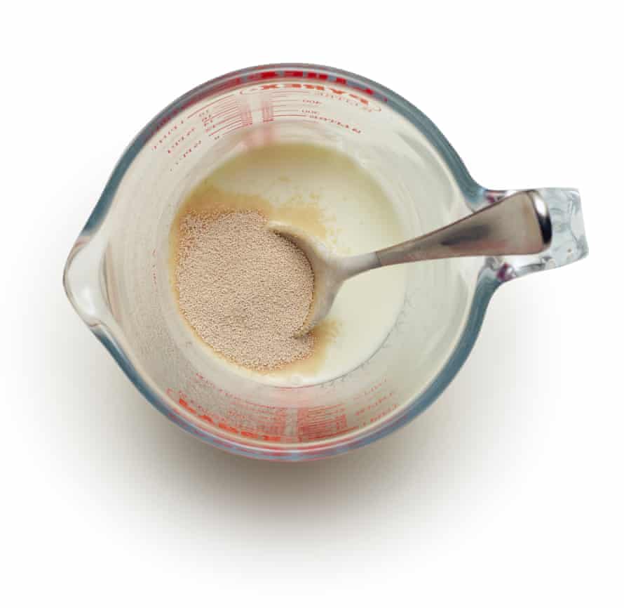 yeast into buttermilk.