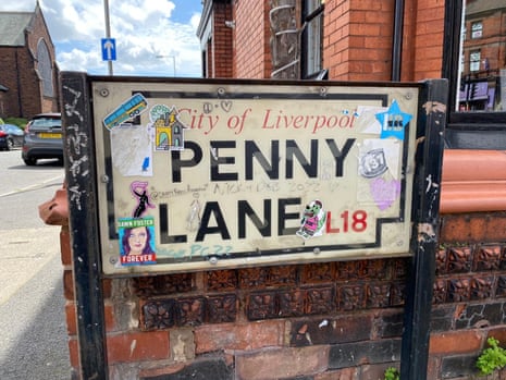 street sign for penny lane, liverpool,