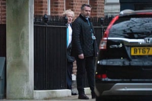 Boris Johnson leaving 10 Downing Street this morning.