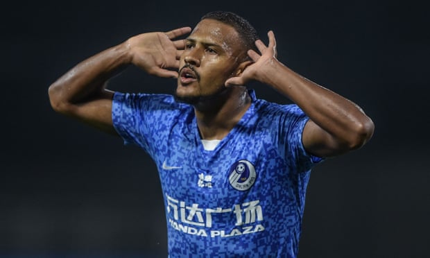Salomón Rondón celebrates after scoring for Dalian Pro in September. He has nine goals from his past 14 games.