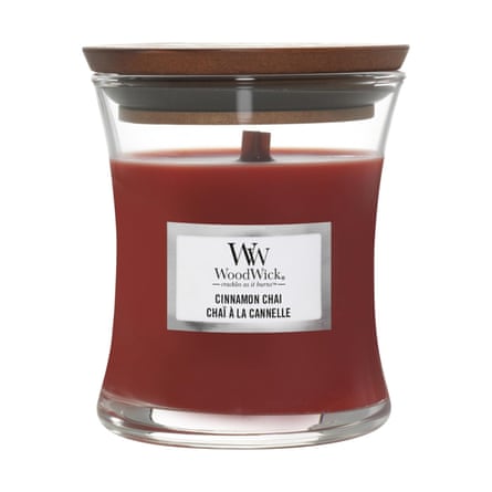 WoodWick Scented Candle with Crackling Wick | Cinnamon Chai Mini Hourglass Candle