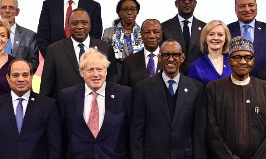 Boris Johnson and Paul Kagame at the UK-Africa Investment Summit in London, January 2020.