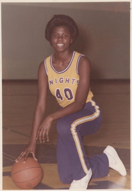 A young Leslie Jones in basketball kit