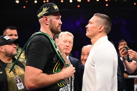 Tyson Fury and Oleksandr Usyk face off after he survived the Francis Ngannou scare