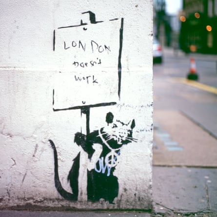 Banksy rat stencil graffiti London