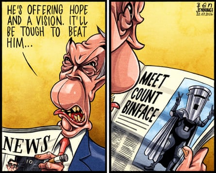 Ben Jennings on Nigel Farage’s deadliest foe – cartoon