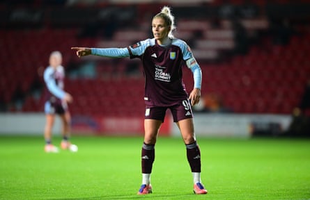 Rachel Daly talks to teammates during the Women’s League Cup match between Aston Villa and Birmingham.