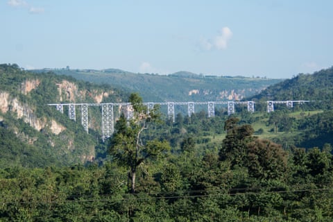 The Gokteik viaduct, a 300-meter long bridge. Photograph: Thierry Falise/LightRocket via Getty Images qhiukiqriheinv