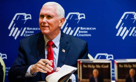 Mike Pence signing books