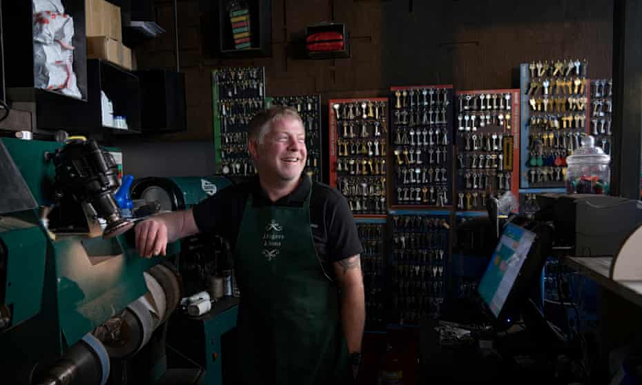 Danny Rogers inside his shop in the City of London