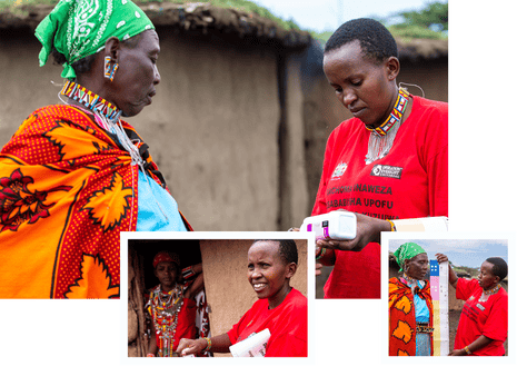 Veronica Kisotu visits Marakwai Musanka in Olboma Village, Narok County, Kenya