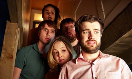 Zawe Ashton, Greg McHugh, Jack Whitehall, Kimberley Nixon and Joe Thomas in Fresh Meat.