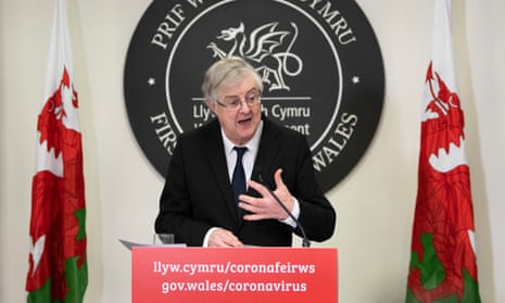 Mark Drakeford at a press conference