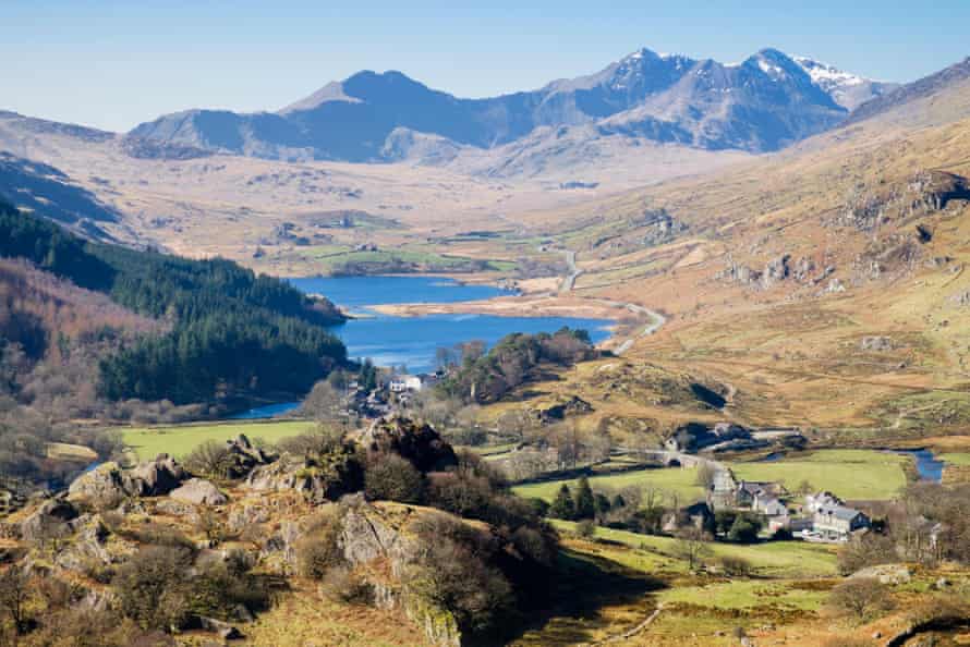 Breathtaking … the view above Capel Curig towards Snowdon Horseshoe.