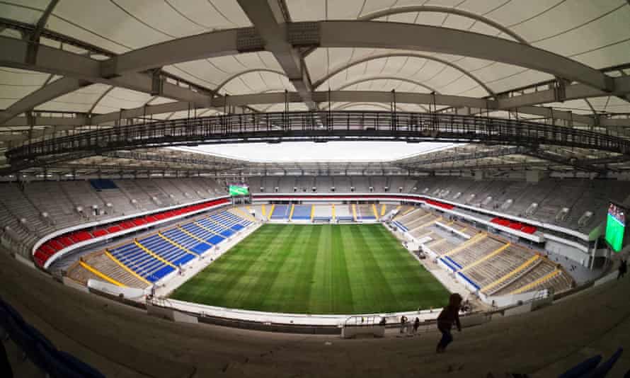 A view of Rostov Arena under construction.