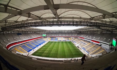 A view of Rostov Arena under construction.