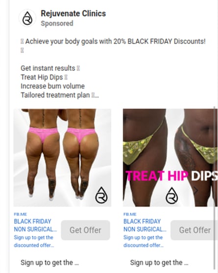 Social media ad offering Black Friday discounts