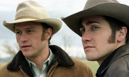 With Heath Ledger in Brokeback Mountain.