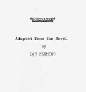 Title page of screenplay for Moonraker by Ian Fleming.