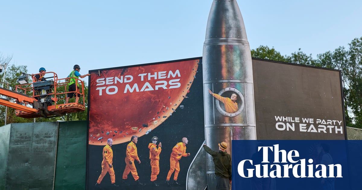 Send them to Mars': Led By Donkeys Glastonbury exhibit takes aim at Musk
