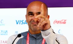 Roberto Martínez at a press conference