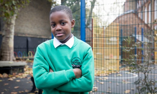 Daniel Adebeso, 9, attends Surrey Square Primary school in south London