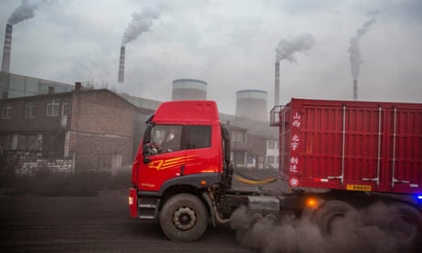 Trucks deliver coal to Datong No 2 power station in China