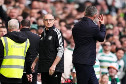 Tempers flare between Rangers manager Derek McInnes and Celtic manager Martin OâÂÂNeill at Celtic Park