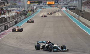 Mercedes' Lewis Hamilton is leading the race.