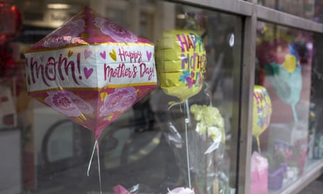 Mother's Day Balloons in a shop window