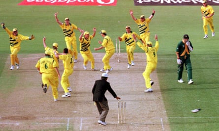 L'Australie célèbre le départ décisif d'Allan Donald en 1999