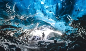 Figure inside ice cave