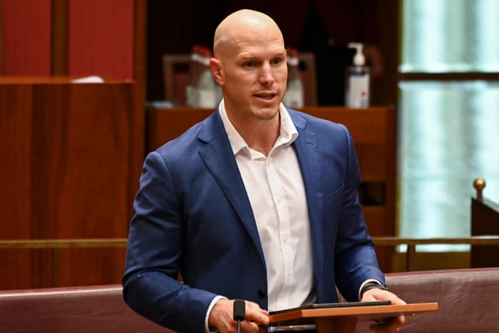Senator David Pocock speaks during Question Time at Parliament House on July 28, 2022 in Canberra.