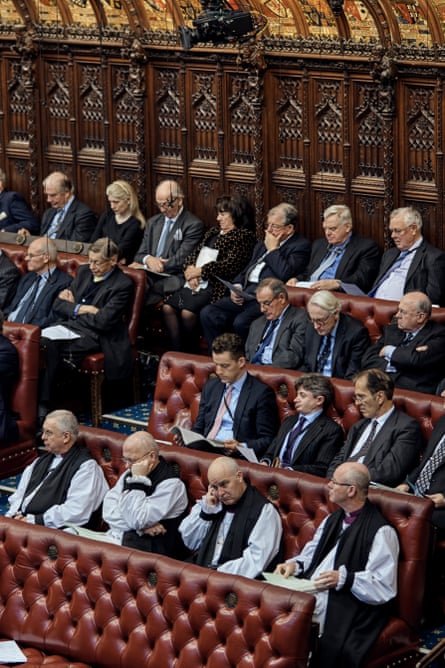 The Chamber during questions, with Bishops wearing white
