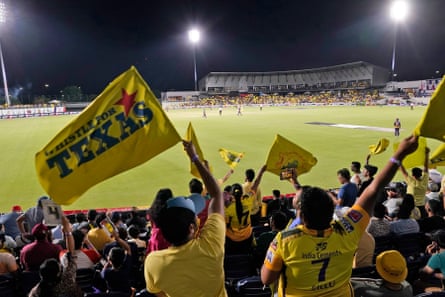 Fans in the stands watch the Texas Super Kings and Los Angeles Knight Riders compete in a Major League Cricket match earlier this month.