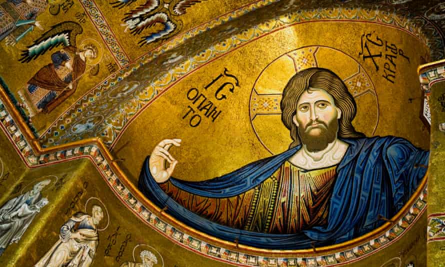 Jesus Christ Mosaic in Monreale Cathedral near Palermo