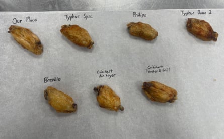 Chicken after air fryer testing in the Drexel food lab.