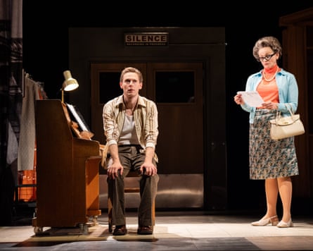 Shades of mushroom and mustard … Samuel Barnett plays all the supporting roles opposite Peake.