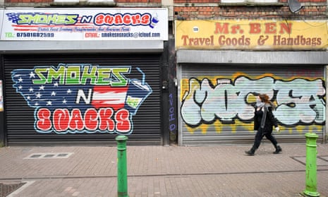 Closed shops in Bedminster, Bristol during the lockdown, 1 April 2020