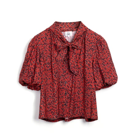 Eleven Loves Poppy Puff Sleeve Blouse Red Leopard