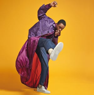 Ashton Sanders, star of Moonlight film, against a yellow background