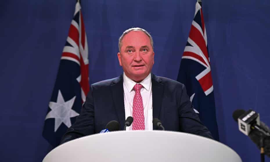 Deputy Prime Minister Barnaby Joyce speaks to the media during a press conference in Sydney, Saturday, February 5, 2022. A leaked text message shows Nationals leader Barnaby Joyce labelled Prime Minister Scott Morrison "a hypocrite and a liar" while a backbencher last year. (AAP Image/Steven Saphore) NO ARCHIVING