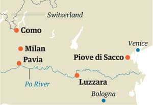 Italy map with Po valley