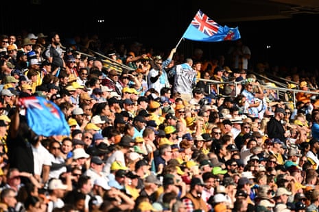 Fiji flags in crowd