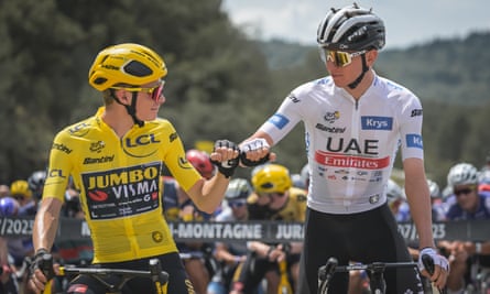 The Dane Jonas Vingegaard (left) has won the Tour de France for the last two years while Slovenia’s Tadej Pogacar (right) won in 2020 and 2021.