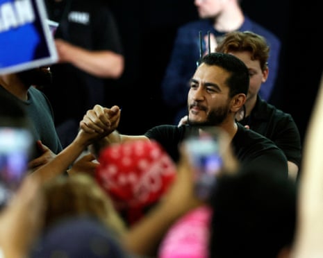 Abdul El-Sayed greets supporters in Detroit, Michigan, 7 August 2026.
