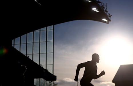 11 November 2023A Crystal Palace player warms up before the Premier League match against Everton at Selhurst Park. Everton won 3-2.